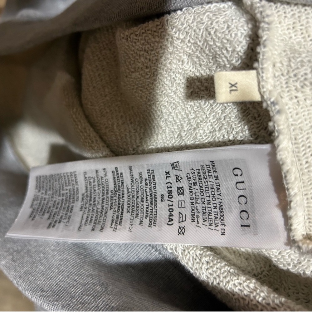 Men’s Gucci jersey cotton printed GREY MELANGE interlocking G sweatshirt size XL - Picture 6 of 10